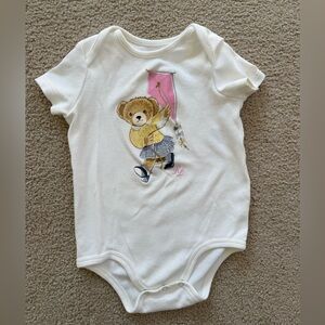 Ralph Lauren Baby Bodysuit Polo Bear Kite White 12 Months Girl